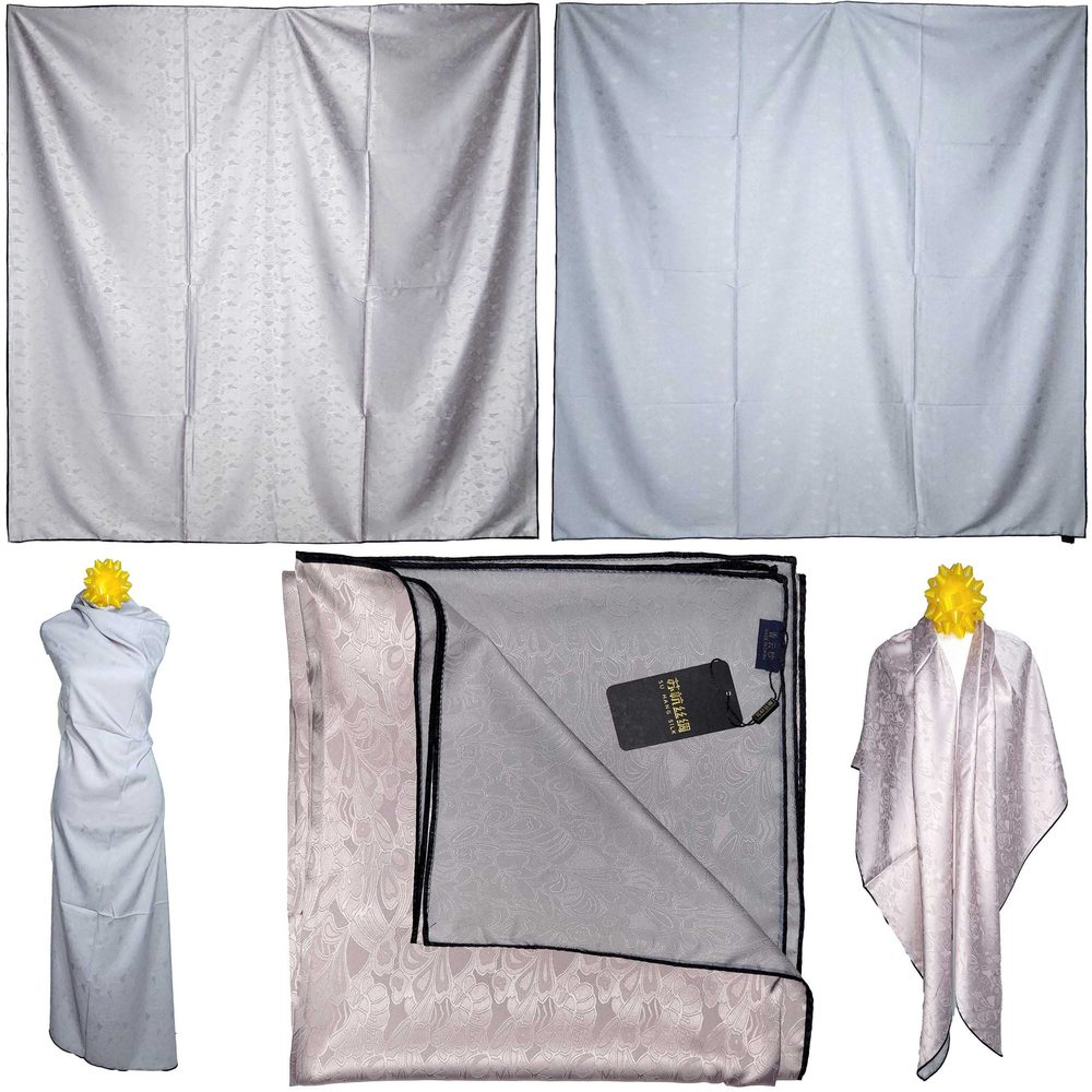 NWT Double Sided Silk Scarf 53"x53" Large Square Shawl Wrap XiangYunShal 22221